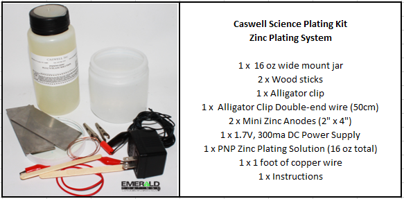 Caswell Science Plating Kit - Zinc Plating