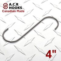 2mm 4″ S Hook, (15 lbs weight load)